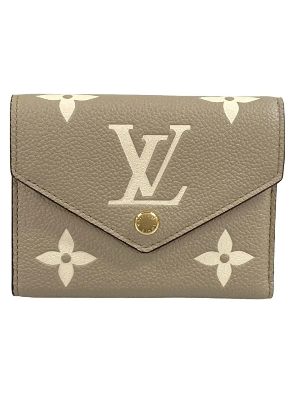 Louis Vuitton Bicolor Monogram Empreinte Portefeuille Victorine Tourterelle